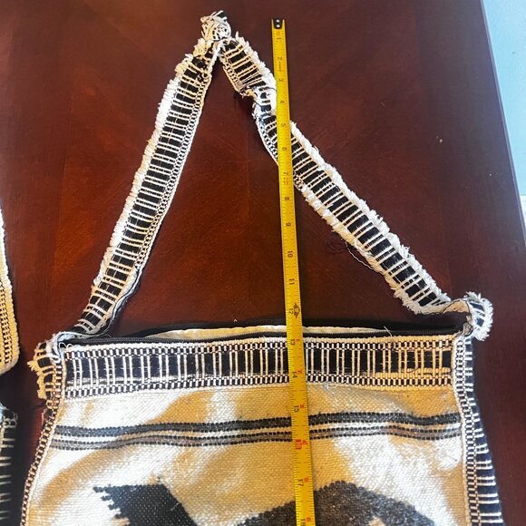 Woven Boho Wool Crossbody Shoulder Bags Llama & Fish Hippie Zipper Closures - Picture 7 of 9